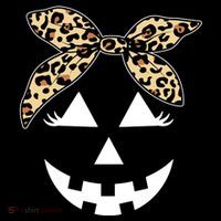 Cheetah Pumpkin Cute Halloween USA-Made Doggie Bandana thumb 2