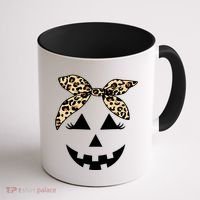 Cheetah Pumpkin Cute Halloween Coffee Mug thumb 1