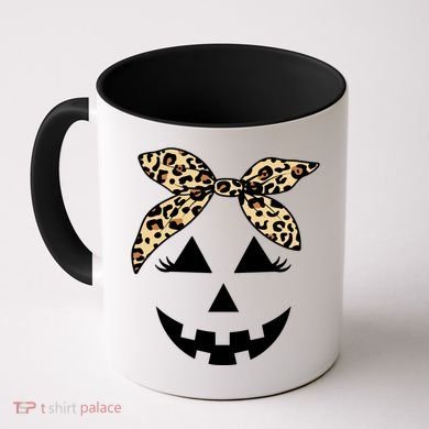Cheetah Pumpkin Cute Halloween Coffee Mug