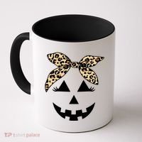 Cheetah Pumpkin Cute Halloween Coffee Mug thumb 0