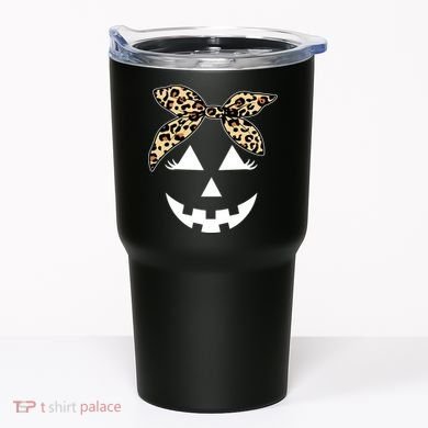 Cheetah Pumpkin Cute Halloween Tumbler