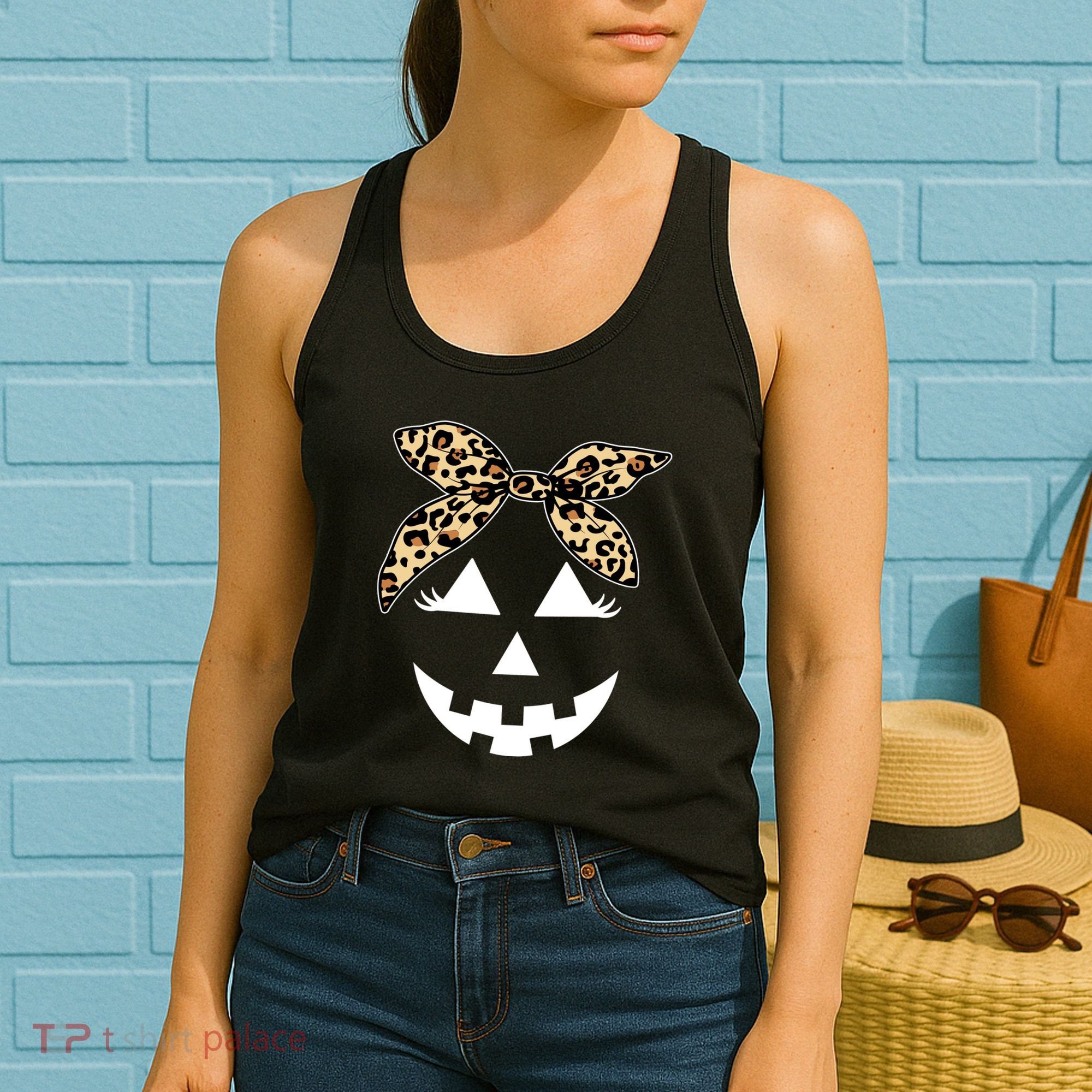 Cheetah Pumpkin Cute Halloween Women's Tank Top