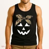 Cheetah Pumpkin Cute Halloween Tank Top thumb 3