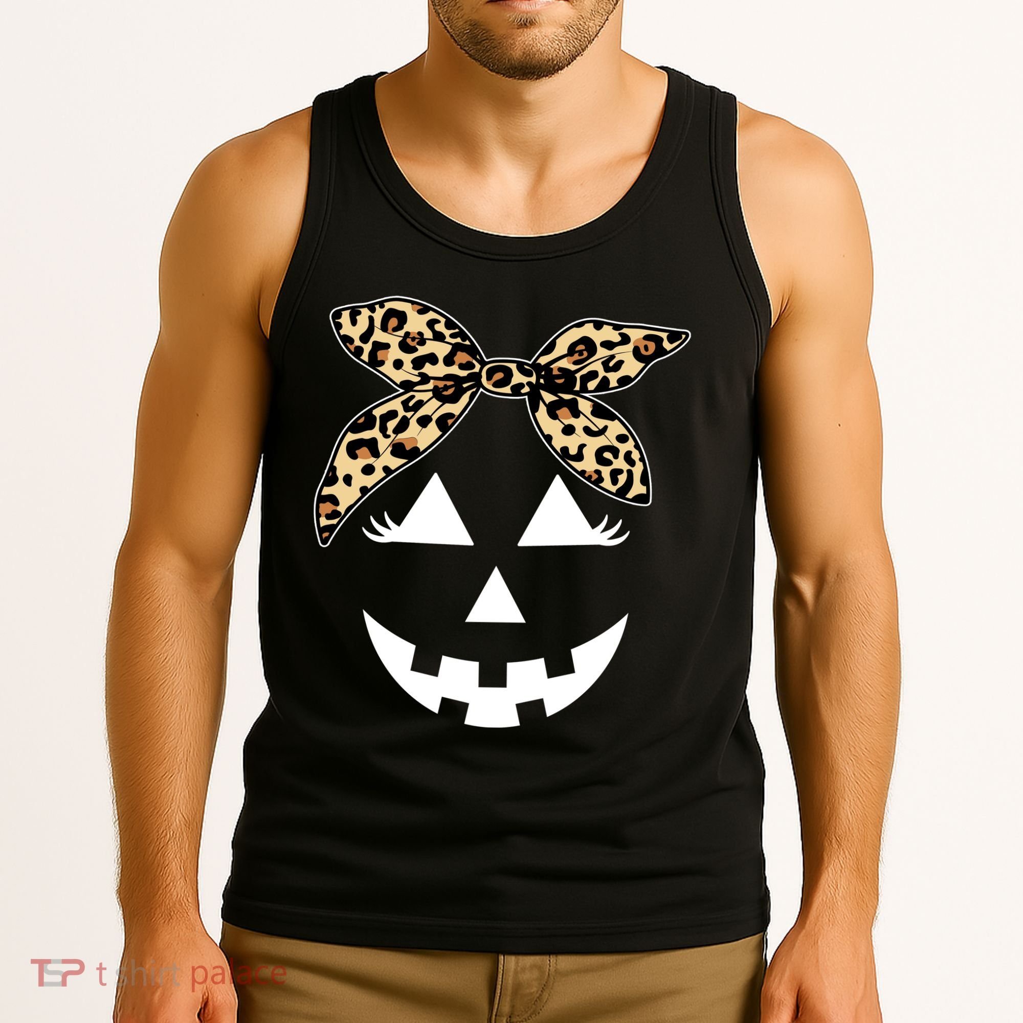 Cheetah Pumpkin Cute Halloween Tank Top