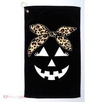 Cheetah Pumpkin Cute Halloween Golf Towel thumb 0