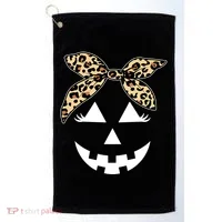 Cheetah Pumpkin Cute Halloween Golf Towel thumb 0