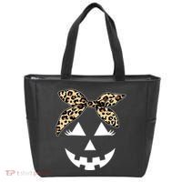 Cheetah Pumpkin Cute Halloween Tote Bag thumb 0