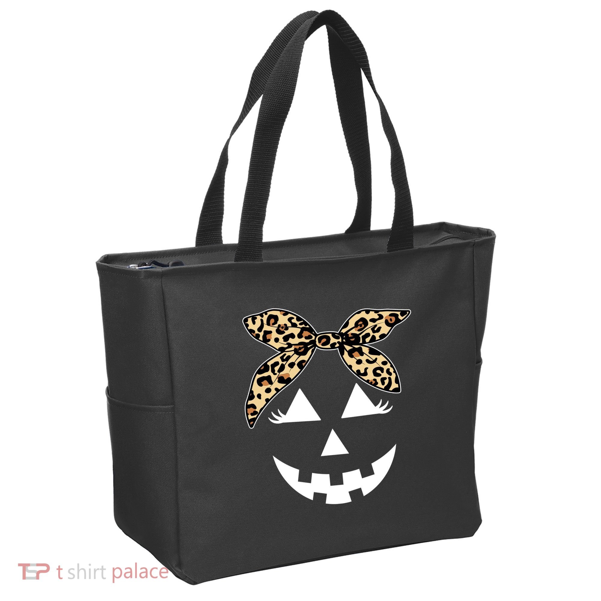 Cheetah Pumpkin Cute Halloween Tote Bag