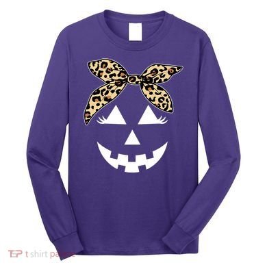 Cheetah Pumpkin Cute Halloween Long Sleeve Shirt