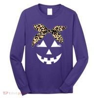 Cheetah Pumpkin Cute Halloween Long Sleeve Shirt thumb 0