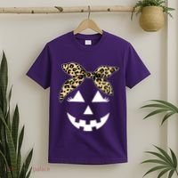 Cheetah Pumpkin Cute Halloween T-Shirt thumb 2