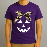 Cheetah Pumpkin Cute Halloween T-Shirt thumb 3