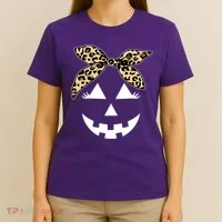 Cheetah Pumpkin Cute Halloween T-Shirt thumb 4