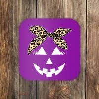 Cheetah Pumpkin Cute Halloween Coaster thumb 0