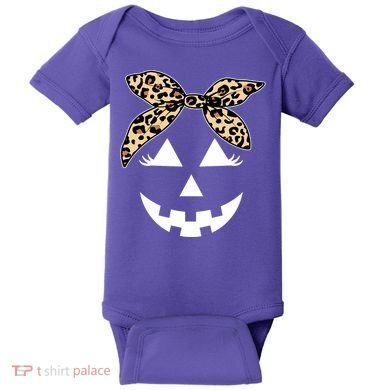 Cheetah Pumpkin Cute Halloween Baby Bodysuit