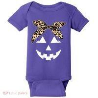 Cheetah Pumpkin Cute Halloween Baby Bodysuit thumb 0