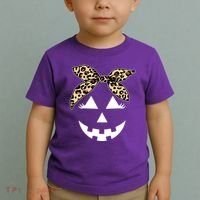 Cheetah Pumpkin Cute Halloween Toddler T-Shirt thumb 2