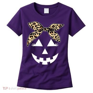 Cheetah Pumpkin Cute Halloween Women's T-Shirt