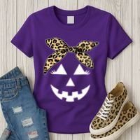 Cheetah Pumpkin Cute Halloween Women's T-Shirt thumb 3