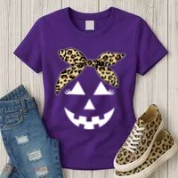 Cheetah Pumpkin Cute Halloween Women's T-Shirt thumb 3