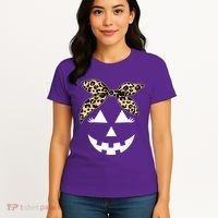 Cheetah Pumpkin Cute Halloween Women's T-Shirt thumb 4