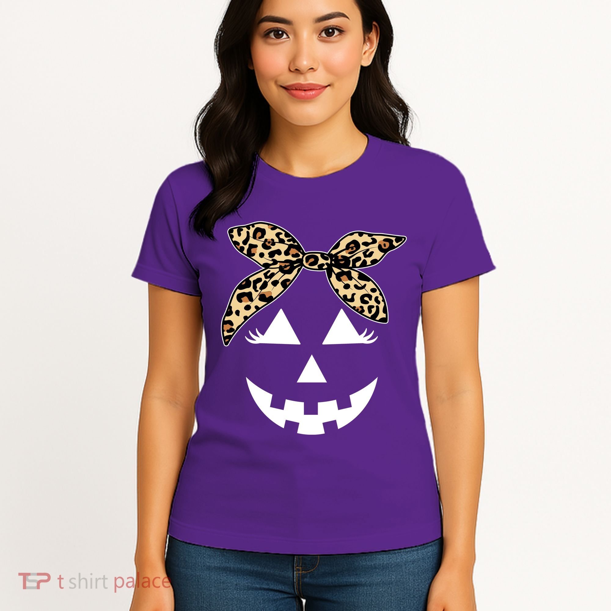 Cheetah Pumpkin Cute Halloween Women's T-Shirt