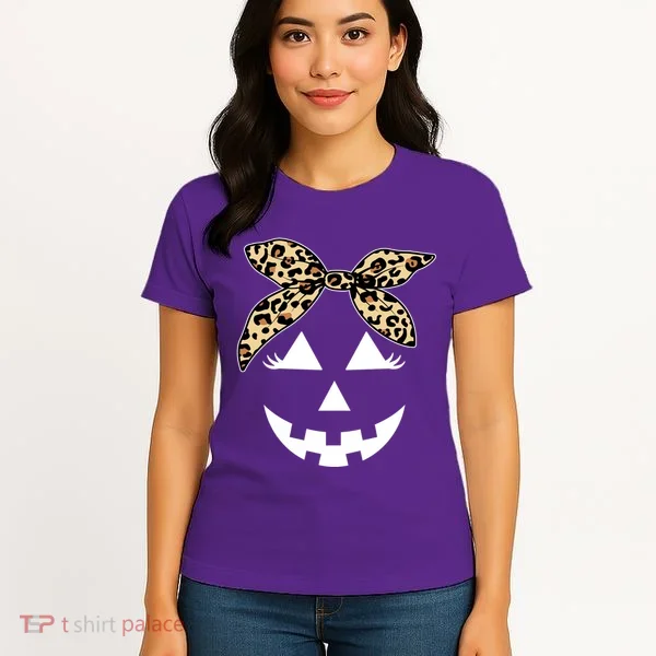 Cheetah Pumpkin Cute Halloween Women's T-Shirt