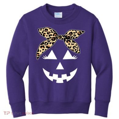 Cheetah Pumpkin Cute Halloween Kids Sweatshirt