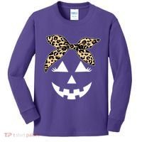 Cheetah Pumpkin Cute Halloween Kids Long Sleeve Shirt thumb 0