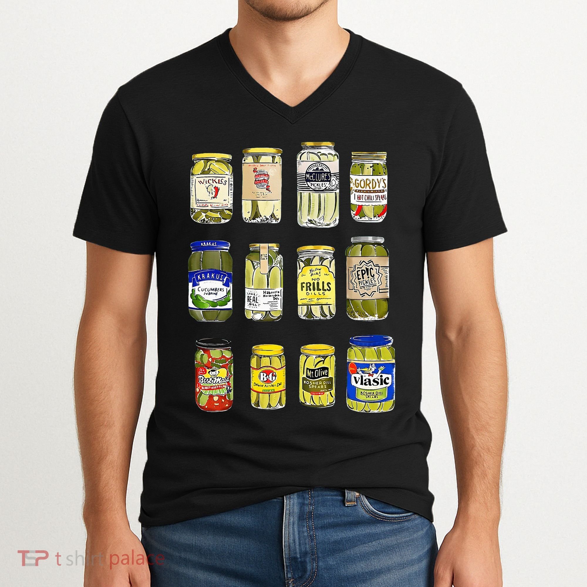 Canned Pickles Canning Season Pickle Jar Lovers V-Neck T-Shirt