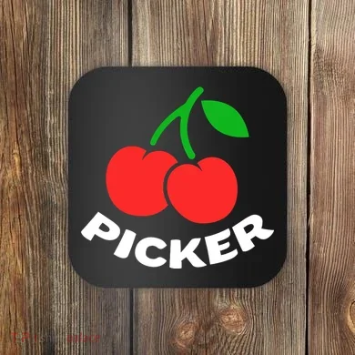 Cherry Picker Cherries Fruit Picking Coaster