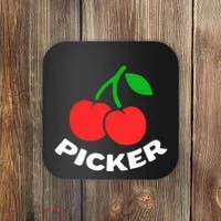 Cherry Picker Cherries Fruit Picking Coaster thumb 0
