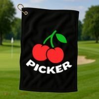 Cherry Picker Cherries Fruit Picking Golf Towel thumb 1
