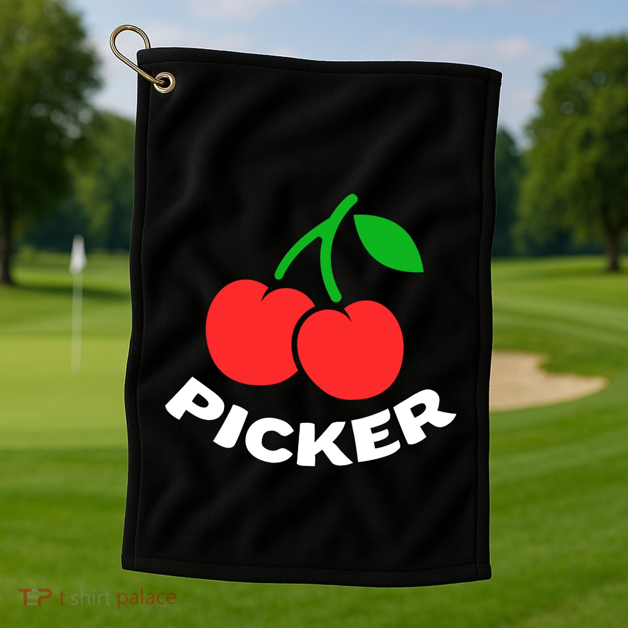 Cherry Picker Cherries Fruit Picking Golf Towel
