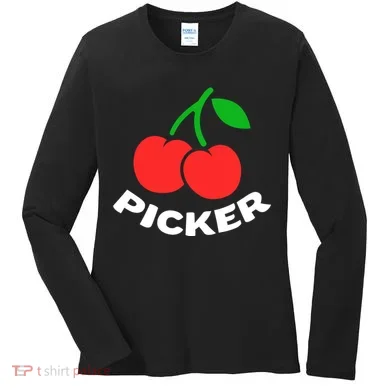 Cherry Picker Cherries Fruit Picking Women's Long Sleeve Shirt