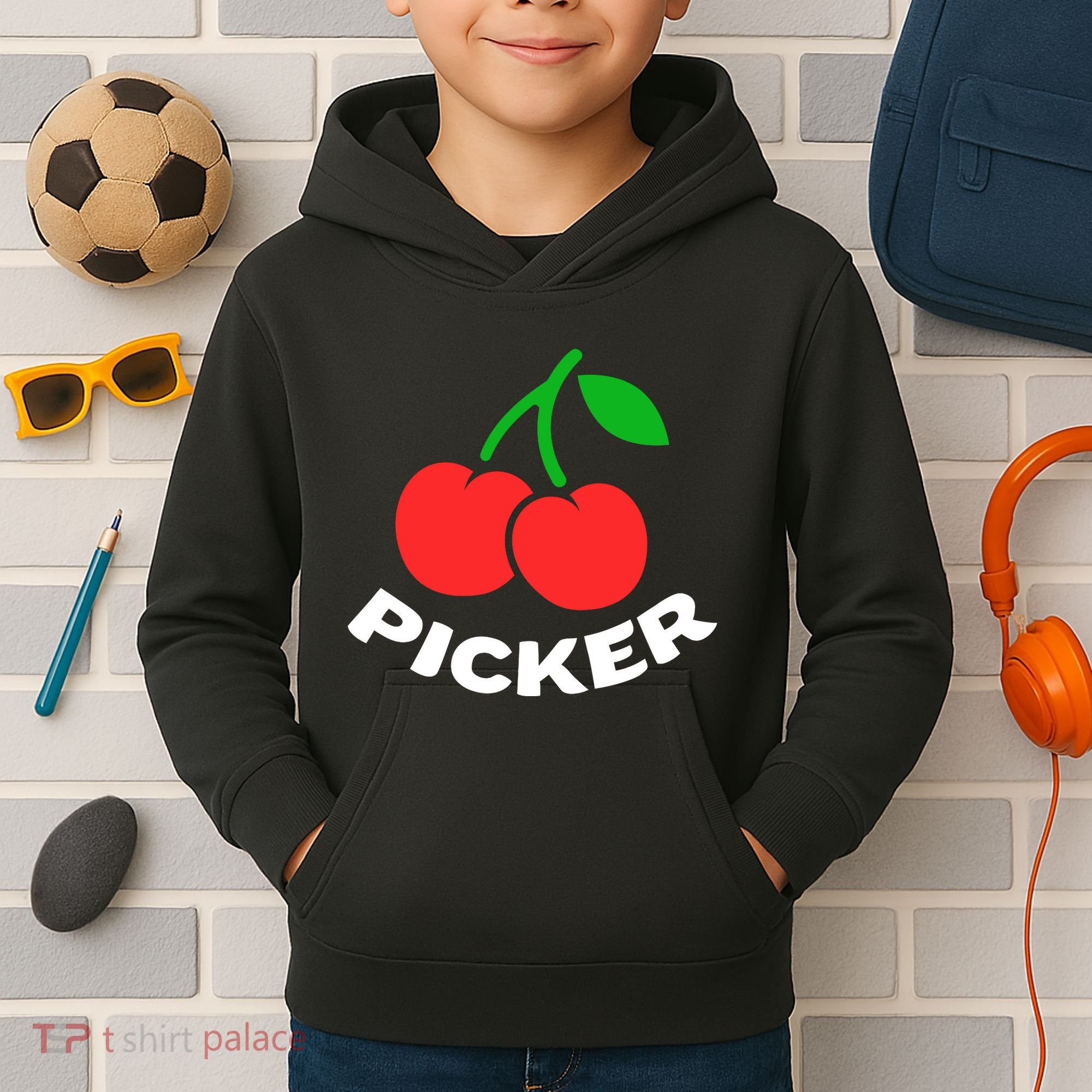 Cherry Picker Cherries Fruit Picking Kids Hoodie