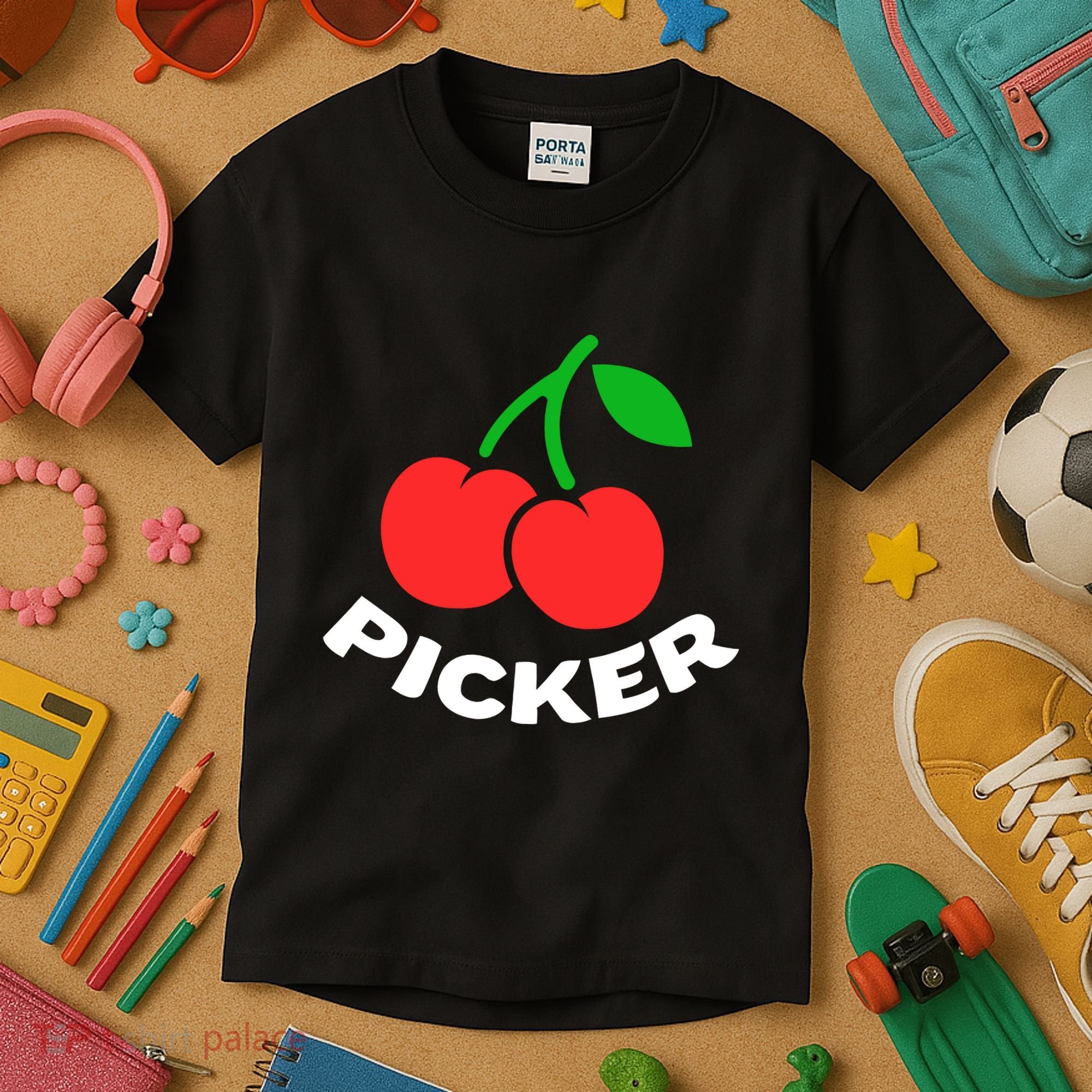 Cherry Picker Cherries Fruit Picking Kids T-Shirt