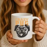 Crazy Pug Coffee Mug thumb 3