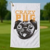 Crazy Pug Golf Towel thumb 1