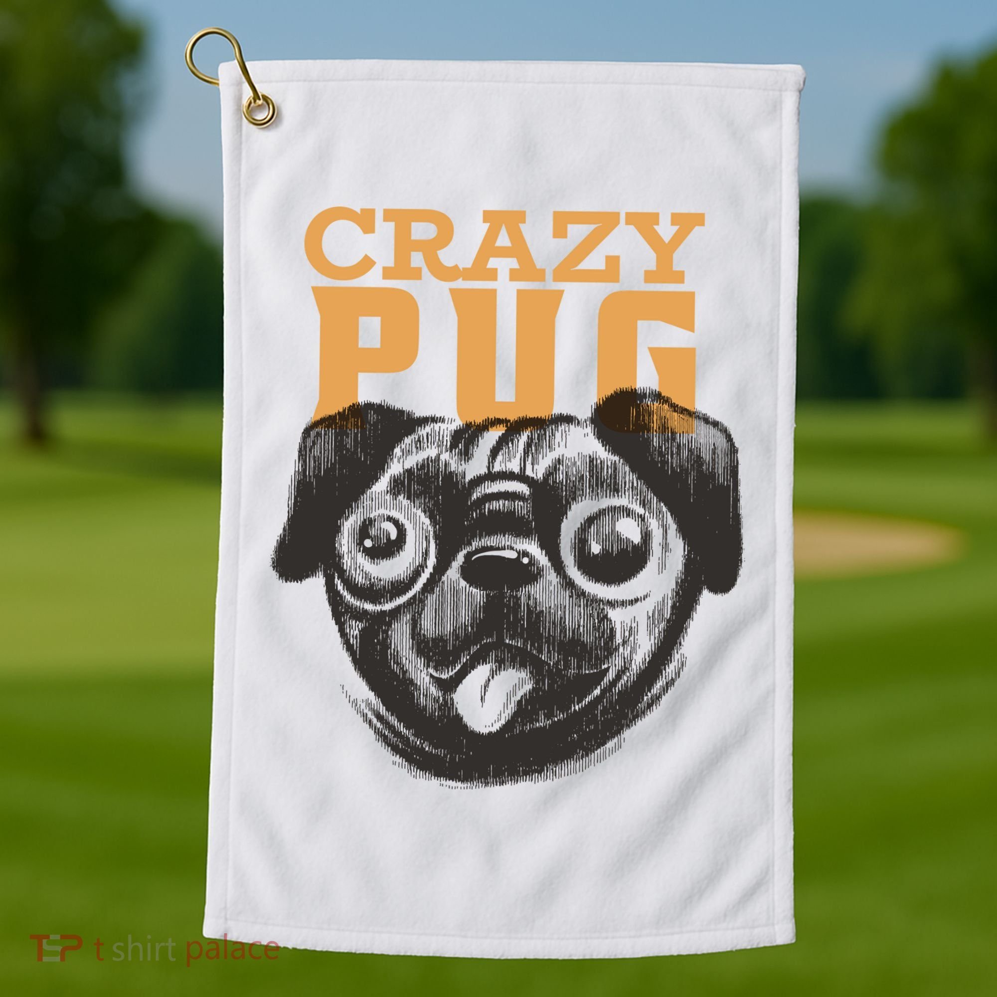 Crazy Pug Golf Towel