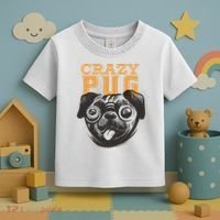 Crazy Pug Toddler T-Shirt thumb 3