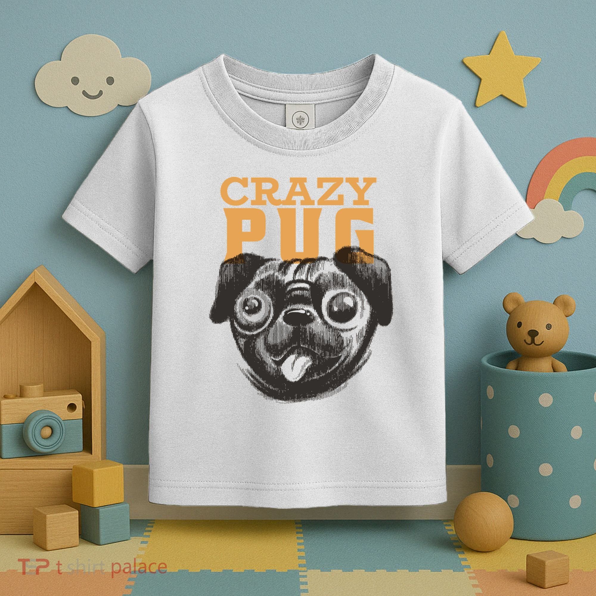 Crazy Pug Toddler T-Shirt
