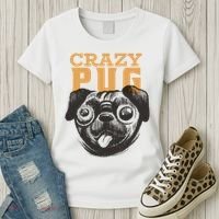 Crazy Pug Women's T-Shirt thumb 3
