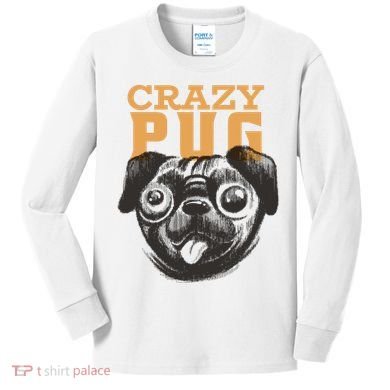 Crazy Pug Kids Long Sleeve Shirt