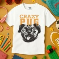 Crazy Pug Kids T-Shirt thumb 3