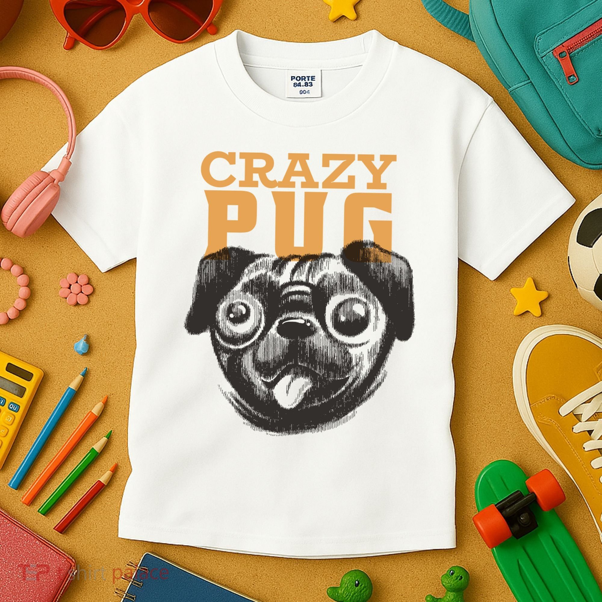 Crazy Pug Kids T-Shirt