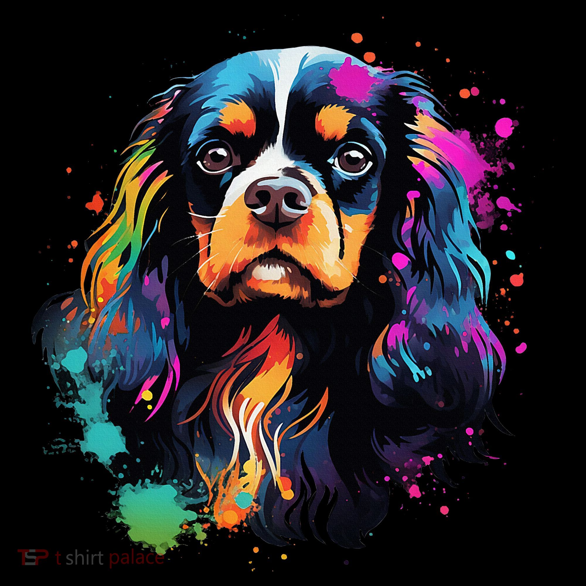 Cute Painted Cavalier King Charles Spaniel Doggie Tank