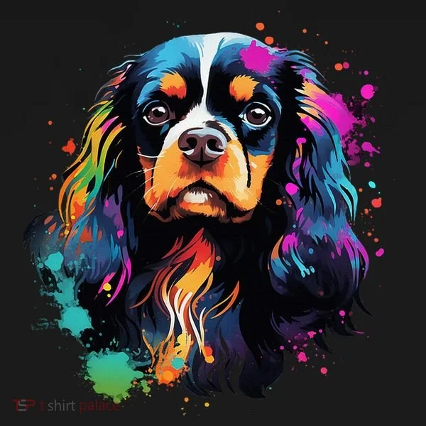 Cute Painted Cavalier King Charles Spaniel Doggie Tank