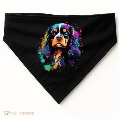 Cute Painted Cavalier King Charles Spaniel USA-Made Doggie Bandana