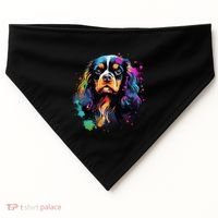 Cute Painted Cavalier King Charles Spaniel USA-Made Doggie Bandana thumb 0